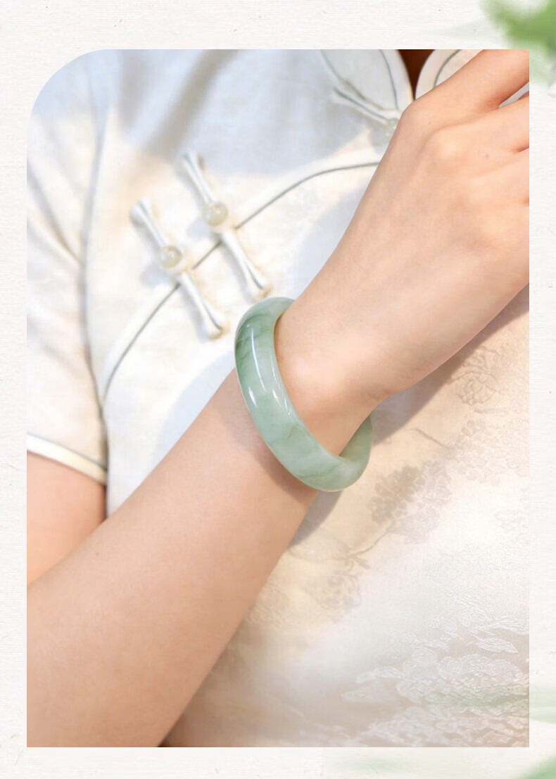 N2it Jade Bangle Tianshan Emerald Green Jade Bracelet for Women Birthday Gift for Girlfriend Wife Mom with Gift Box 3
