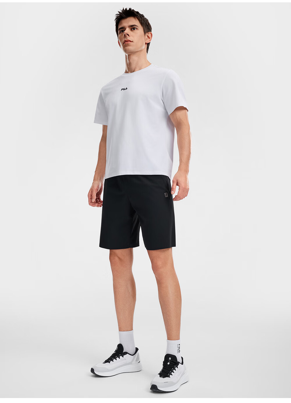 FILA Official Men's Knitted Shorts 2026 Summer New Fitness Sports Basic Sun Protection Knee-Length Pants 7