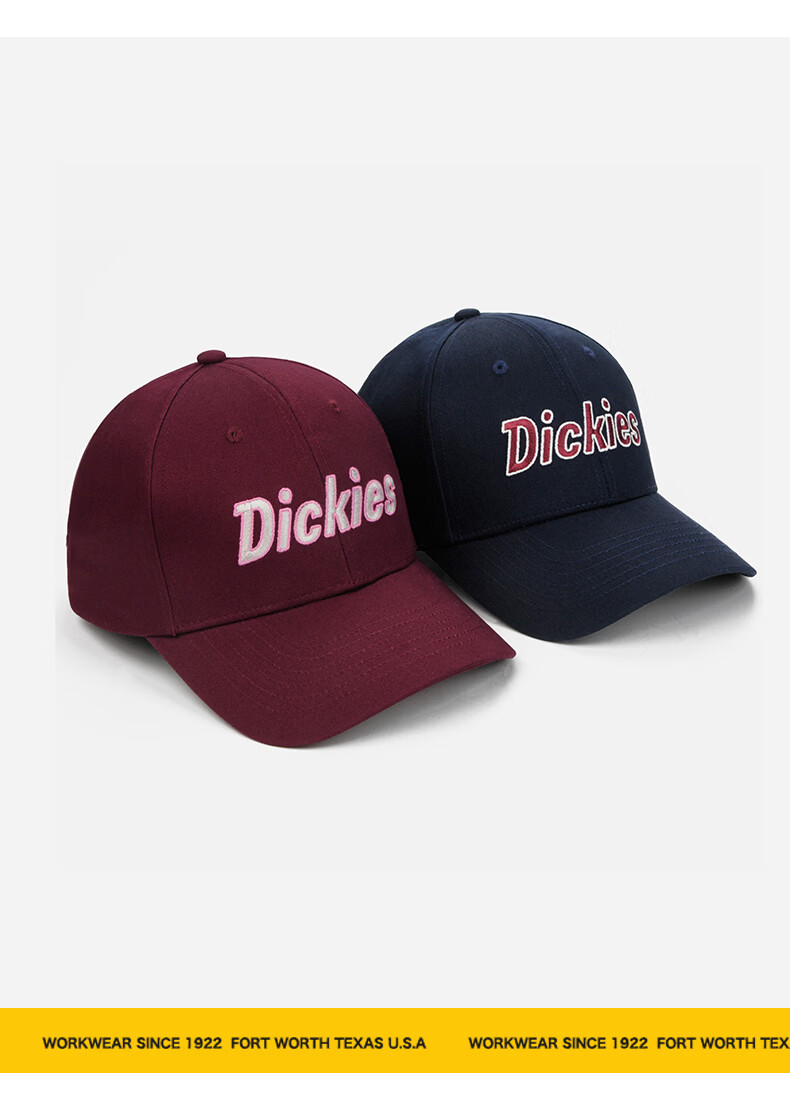 Dickies Vintage Hard Top Baseball Cap Unisex Adjustable Velcro Duckbill Hat Navy Blue Outdoor Sunshade Cap 18