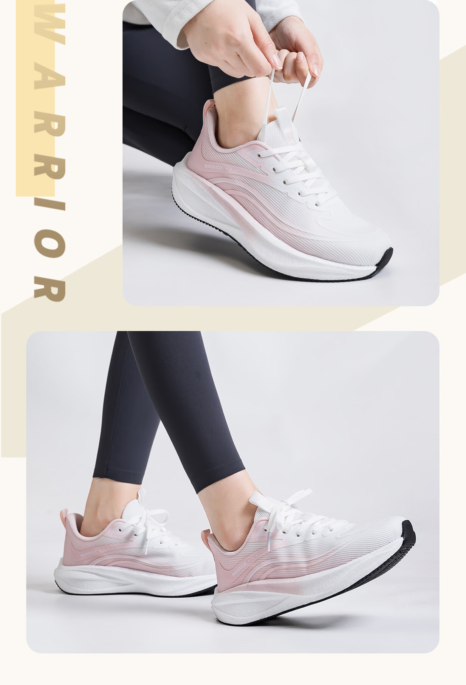 Warrior Women's Mesh Sports Shoes 2026 Summer New Lightweight Breathable Casual White Light Blue Size 38 8