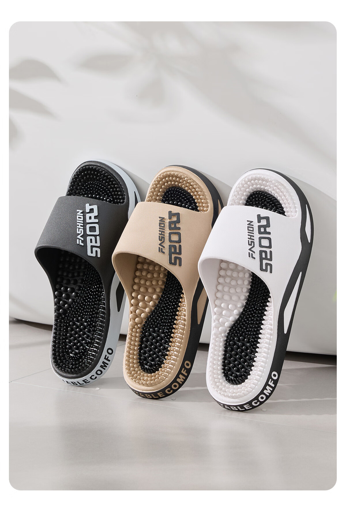 Grace Men's Massage Slippers Summer 2026 New Indoor Home Foot Acupoint Bath Non-Slip Cool Slippers for Men 4
