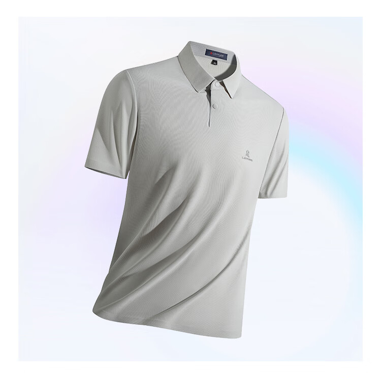 MONTAGUT Men's Short Sleeve Polo Shirt Breathable Cloud-Feel Comfortable Business Casual T-Shirt Pearl Gray L/50 6