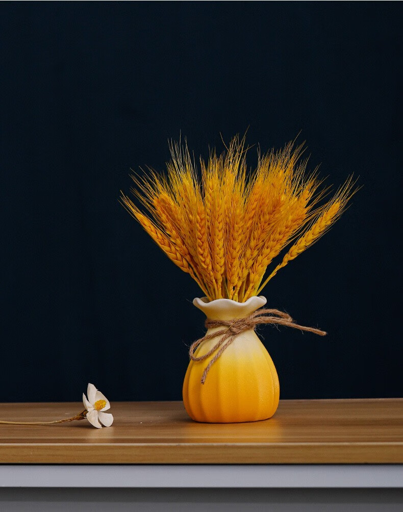 麦穗摆件创意满天星干花花束客厅办公室装饰摆件陶瓷花瓶店铺开业礼品