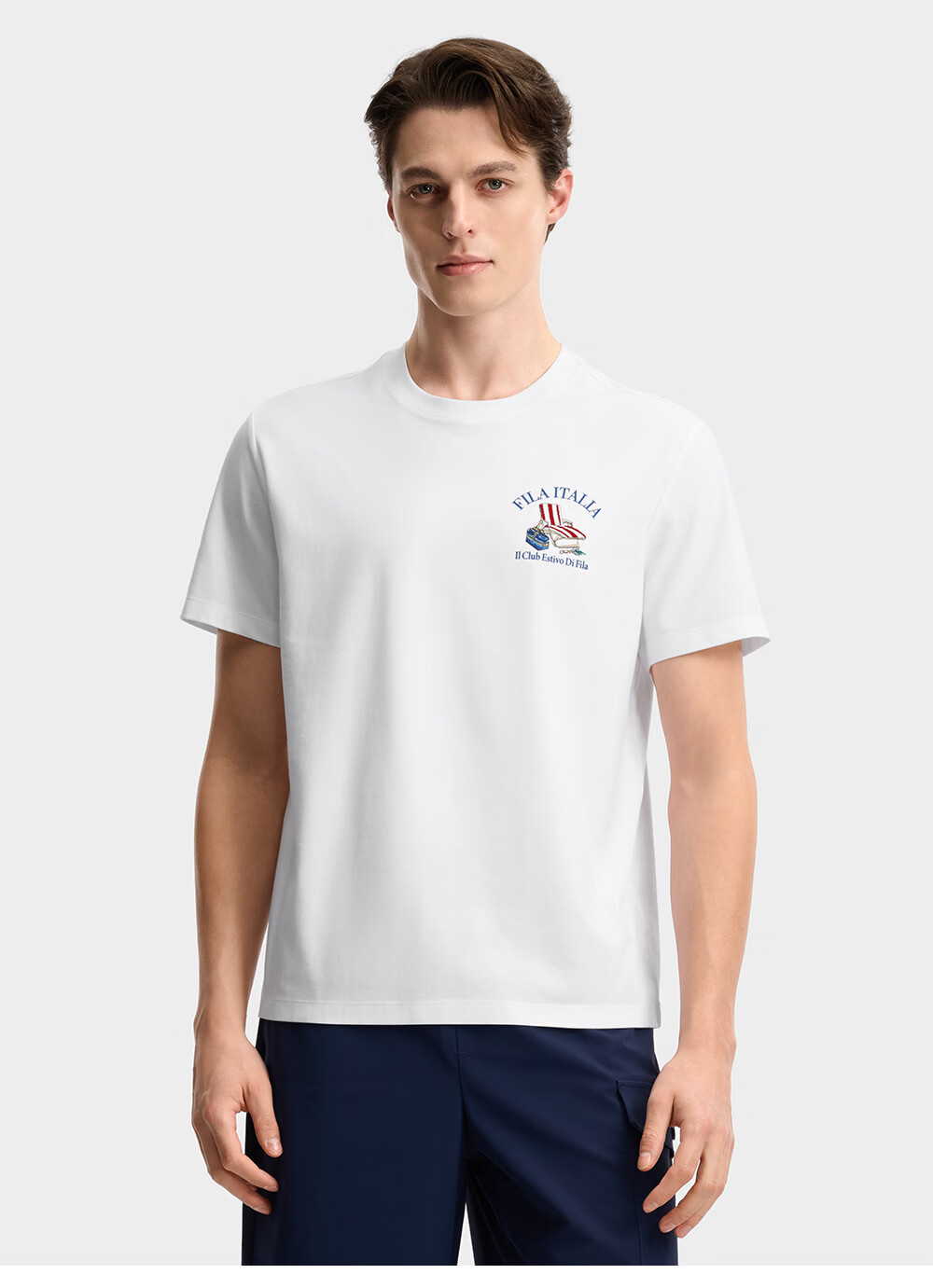 FILA Official Men's Knitted Short Sleeve Shirt 2026 Summer New Casual Cool Comfortable Dry Embroidered T-Shirt 5