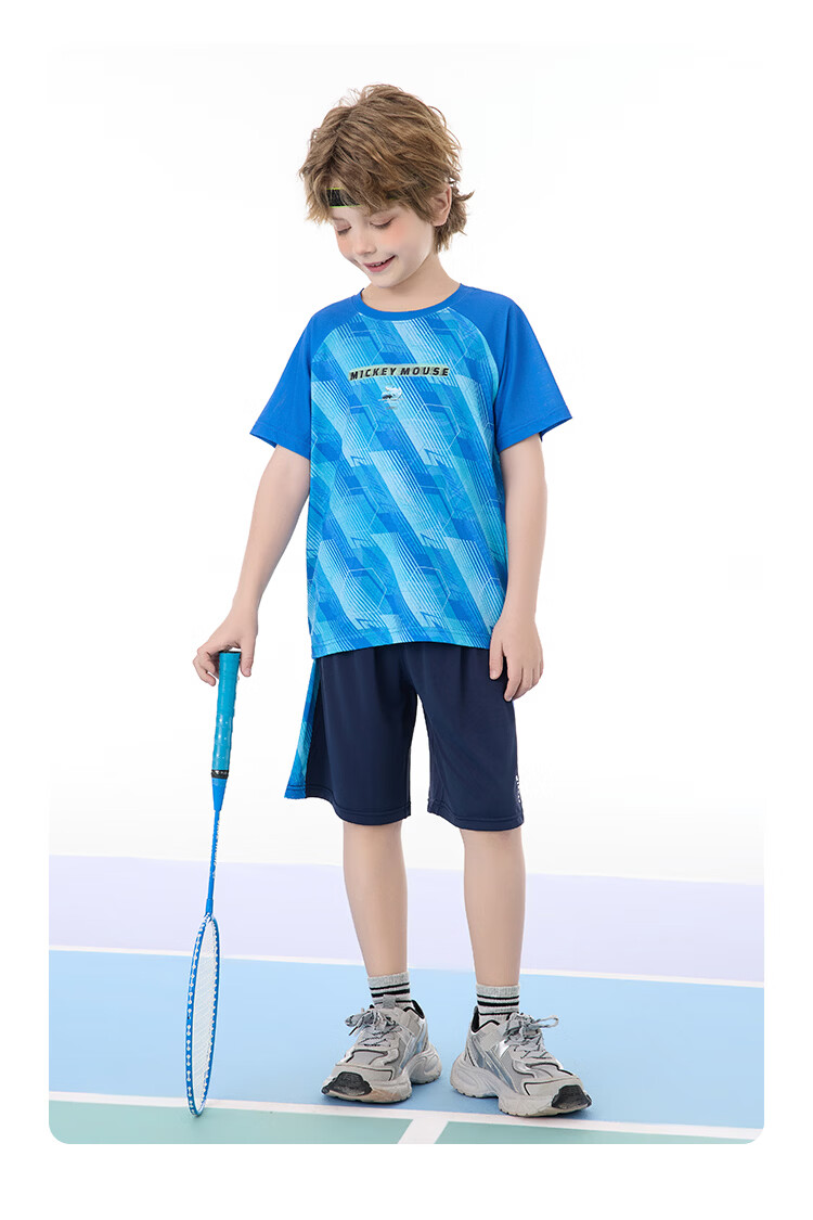Disney Kids Summer Outfit 2026 New Outdoor Sports Casual Set Purple Tie-Dye Size 110 43