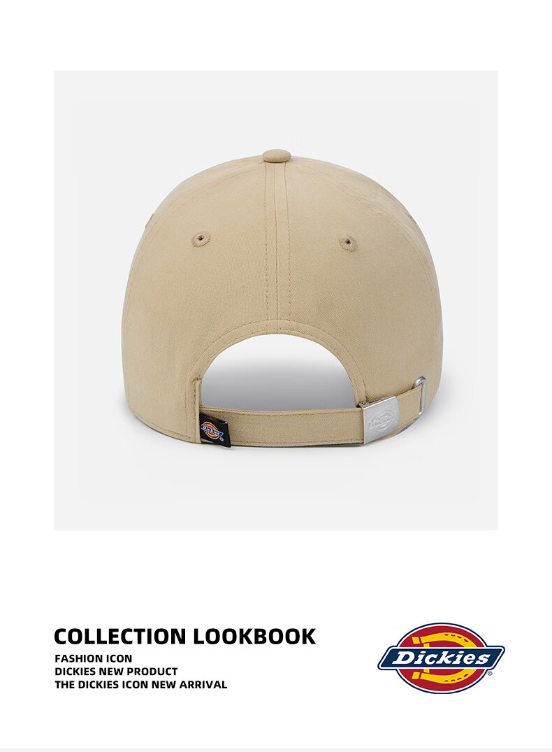 Dickies Soft Top Baseball Cap Unisex Outdoor Sports New Duckbill Hat Face Slimming Sun Protection Khaki 10