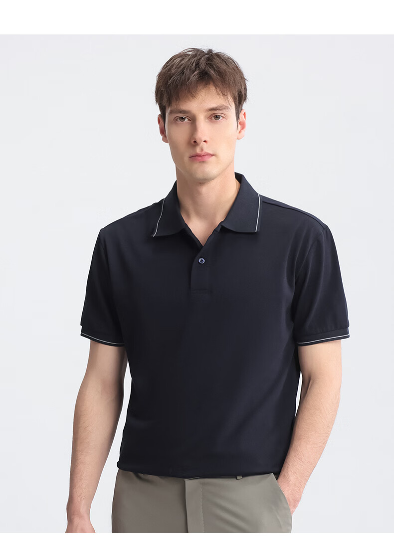 FIRS [Cooling Mulberry Silk] Men's Summer Mulberry Silk Short Sleeve Polo Shirt Casual P2602-3 2XL 13