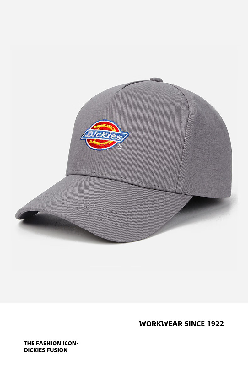 Dickies Vintage Velcro Hard Top Baseball Cap Unisex New Duckbill Hat Slim Face Outdoor Sunshade Black 3