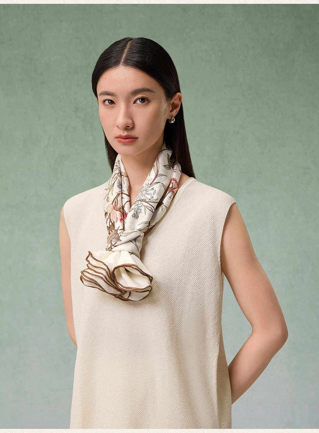 Shanghai Story [Counter Same Style] Heavyweight Silk Women's Scarf Heavyweight Shawl Birthday Gift for Mom Girlfriend Gift Box 10