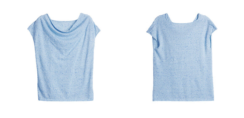Olrain Summer New French Style Solid Color V-Neck Slim Fit Knit Top for Women Blue S 17