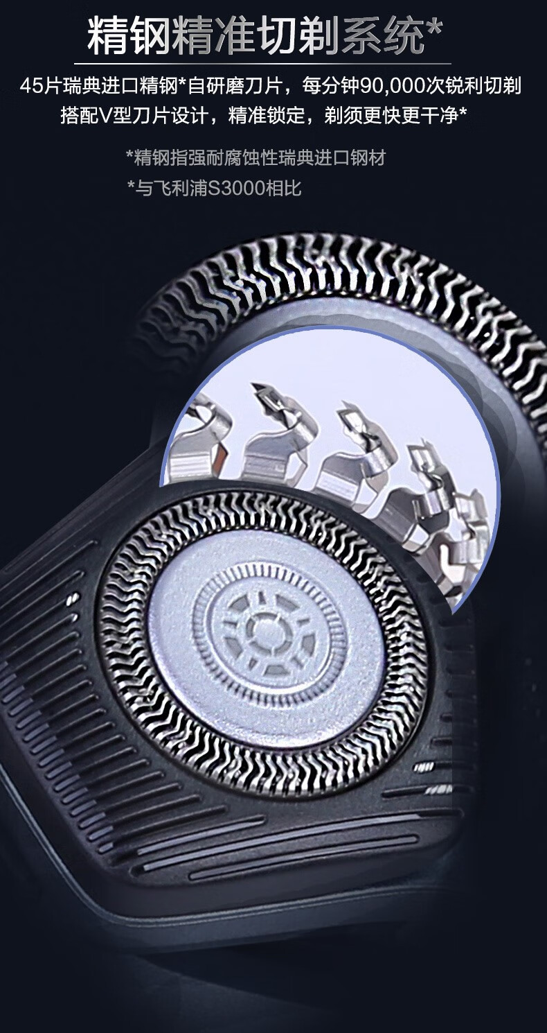 飞利浦电动剃须刀s5831/s5531 男士智能刮胡刀李现同款s5832 蓝色