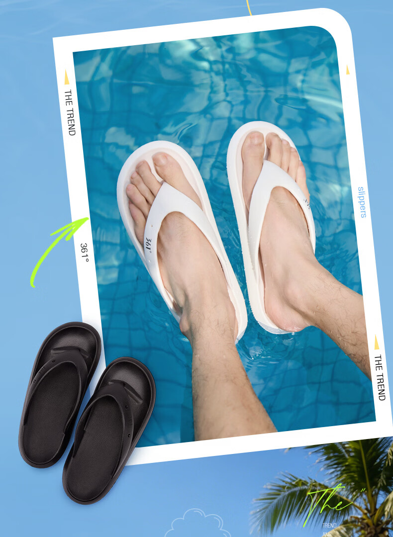 361° Men's Summer New Anti-Slip Durable Outdoor Flip Flops Beach Sandals Men's Shower Bathroom Slippers 4