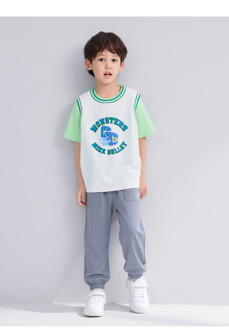 Disney Boys Summer 3/4 Pants 2026 New Kids Loose Casual Jogger Pants Light Khaki 110 23