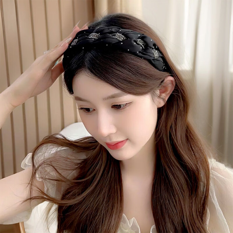 Idair High Crown Rhinestone Headband Women's Elegant Hairband Face Washing Hair Clip Birthday Gift 2