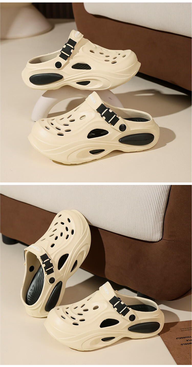 CARTELO Summer New Men's Sports Sandals Outdoor Slippers Casual Breathable Hole Shoes JF10 Sand Color Size 44-45 13