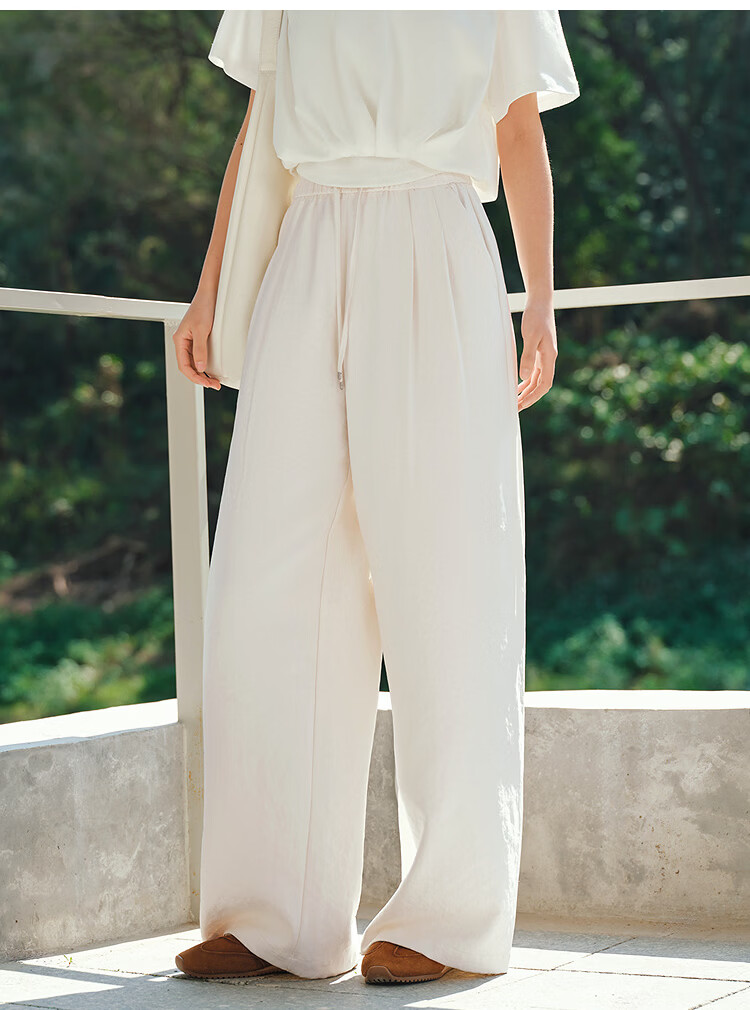 Semir Casual Pants Women Summer Pleated Loose Textured Wide-Leg Pants 2026 Milk Puff Pants 101326127018A 10