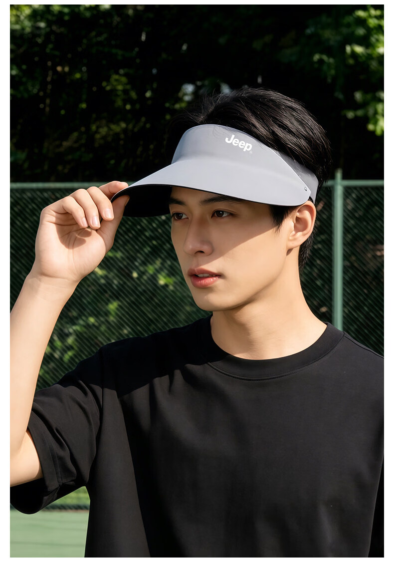 JEEP Jeep Sun Protection Open-Top Hat Men's Summer Outdoor Sports UV Protection Adjustable Sunshade Cap 13