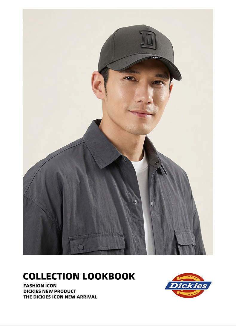 Dickies Lightweight Breathable Baseball Cap Men Sunshade Slim Face Soft Top Pure Cotton Sun Protection Outdoor Duckbill Hat Women Dark Gray 14