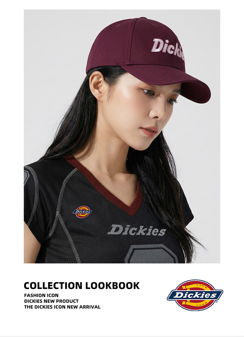 Dickies Vintage Hard Top Baseball Cap Unisex Adjustable Velcro Duckbill Hat Navy Blue Outdoor Sunshade Cap 13