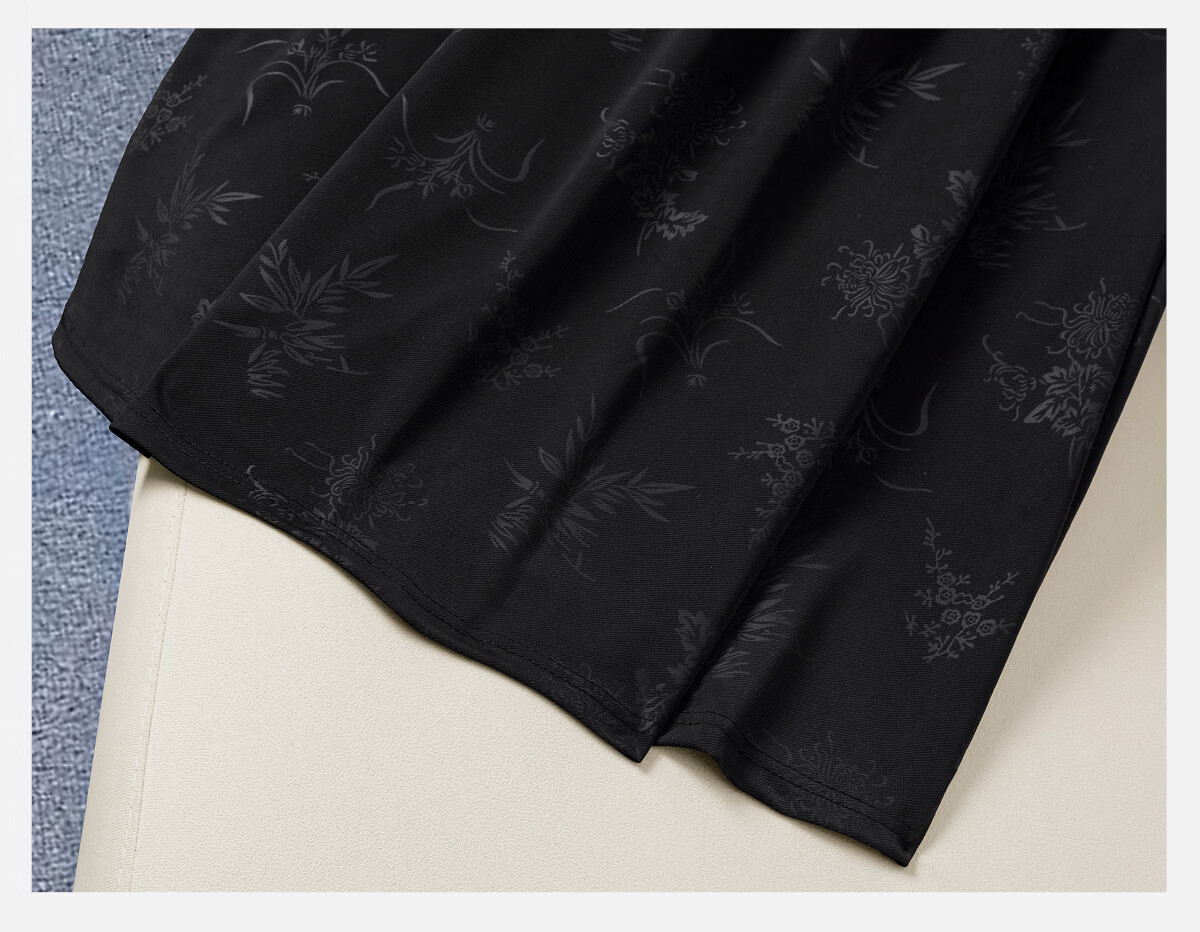 Cypress Jacquard High-Waist A-Line Mid-Length Skirt with Pockets for Women 2026 Summer New Chinese Style 12