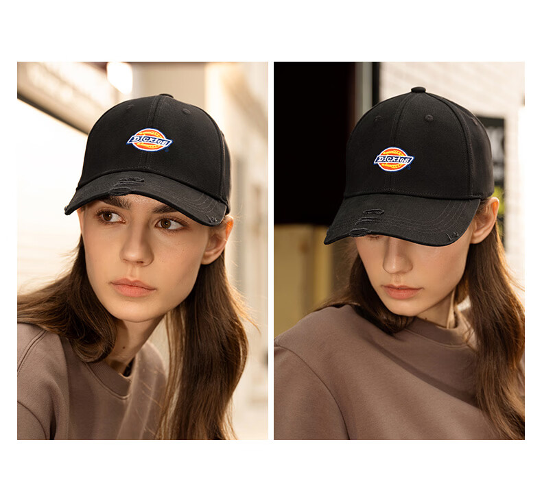 Dickies Hard Top Embroidered Baseball Cap Unisex Adjustable Sunshade Sports Casual Hat Gray 13