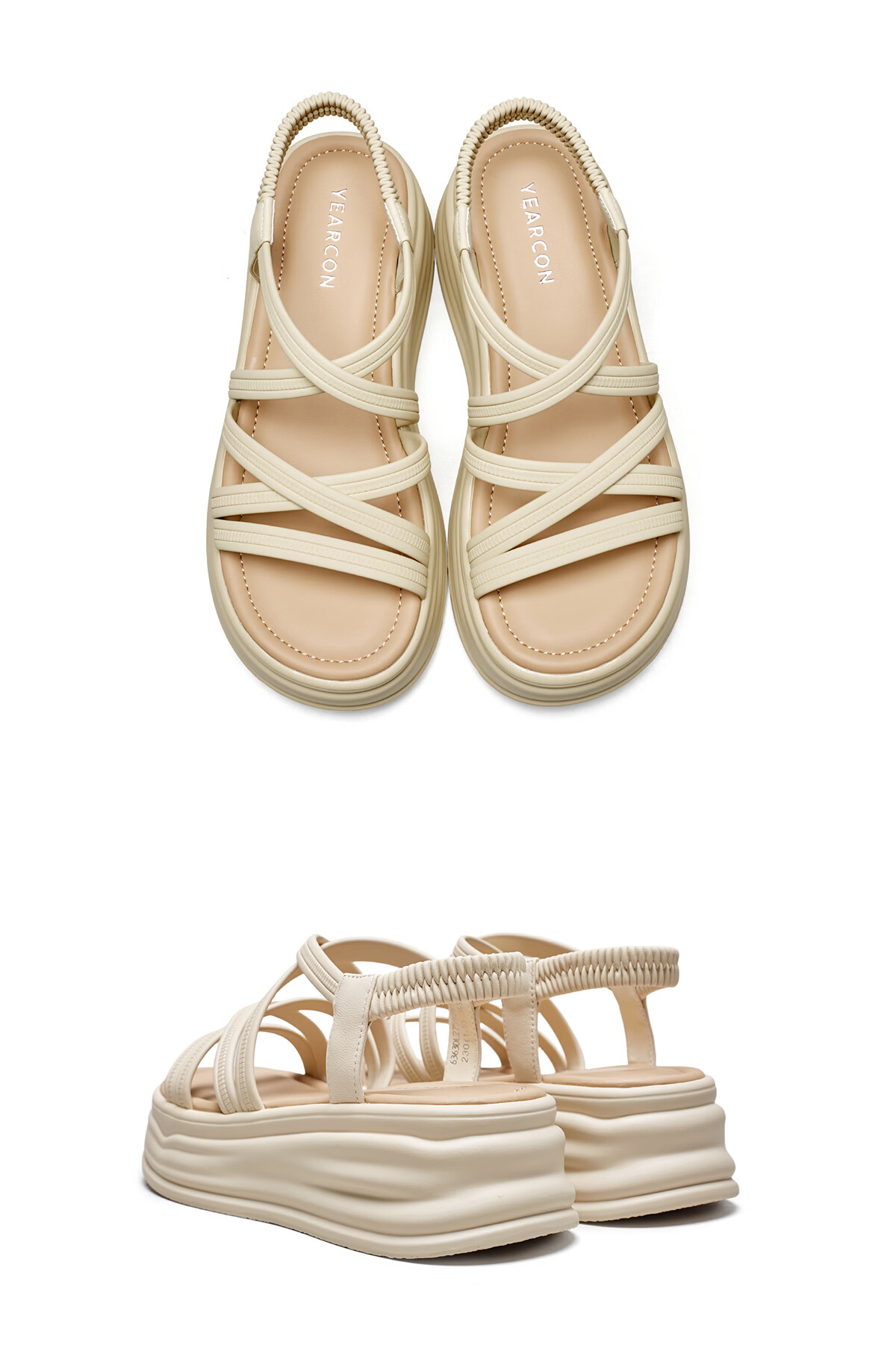 Eierkang Women's Thick-Soled Height-Increasing Roman Sandals Versatile Platform Beach Sandals 27592W Light Green Size 37 11