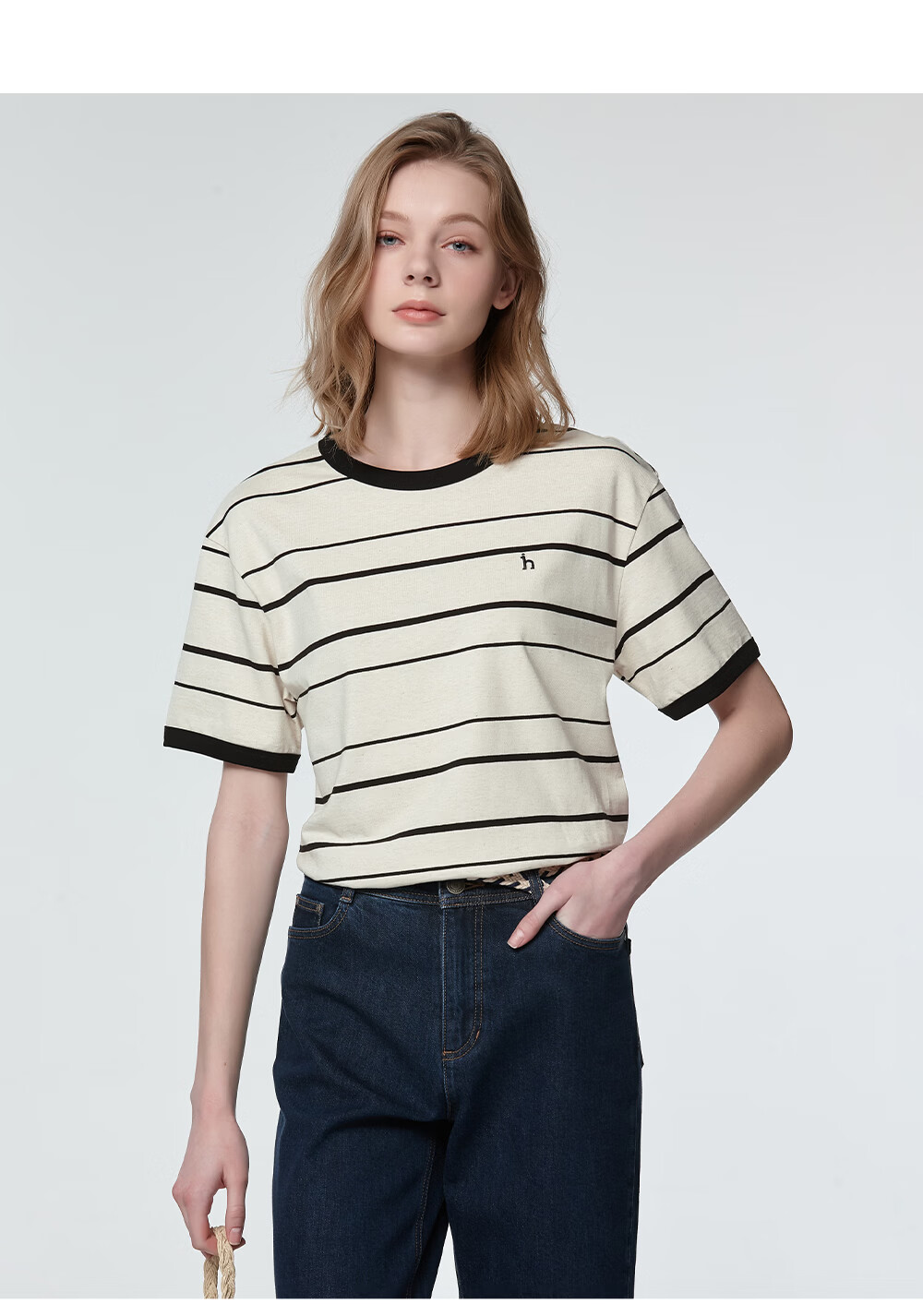 HAZZYS Women's Summer Striped Casual Loose T-Shirt ASTSE0CBE70 8