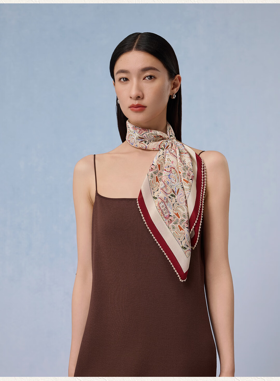 Shanghai Story 100% Mulberry Silk Women's Scarf Double Crepe Square Shawl Birthday Gift for Mom and Girlfriend 8