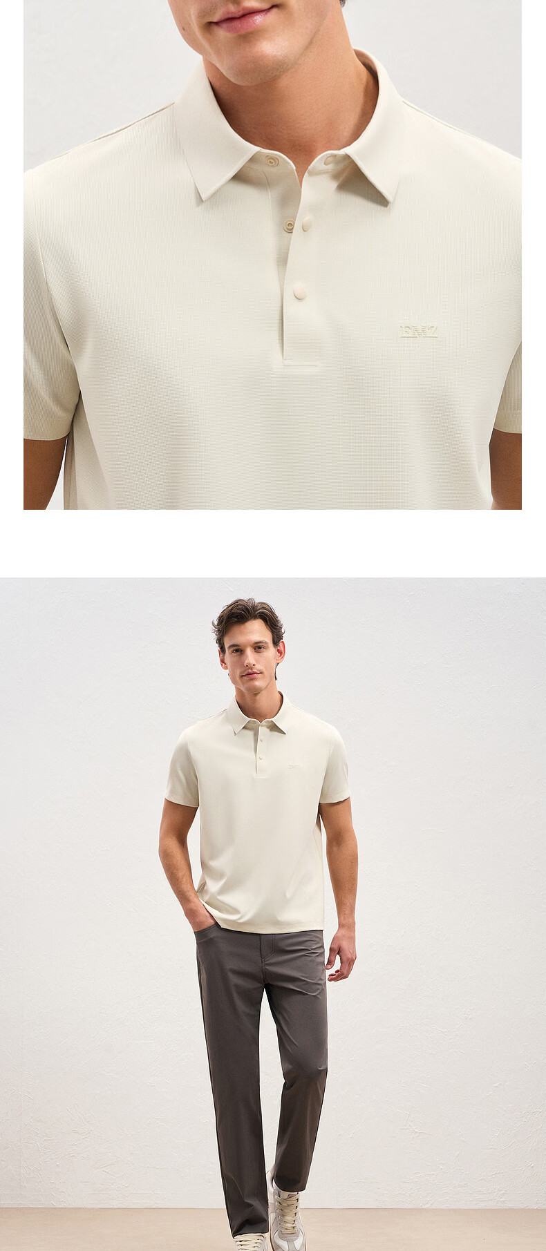 EMZ Ordos Men's Short Sleeve Polo Shirt Quick-Dry Breathable Cool Skin-Friendly Business Casual Commuter T-Shirt 18