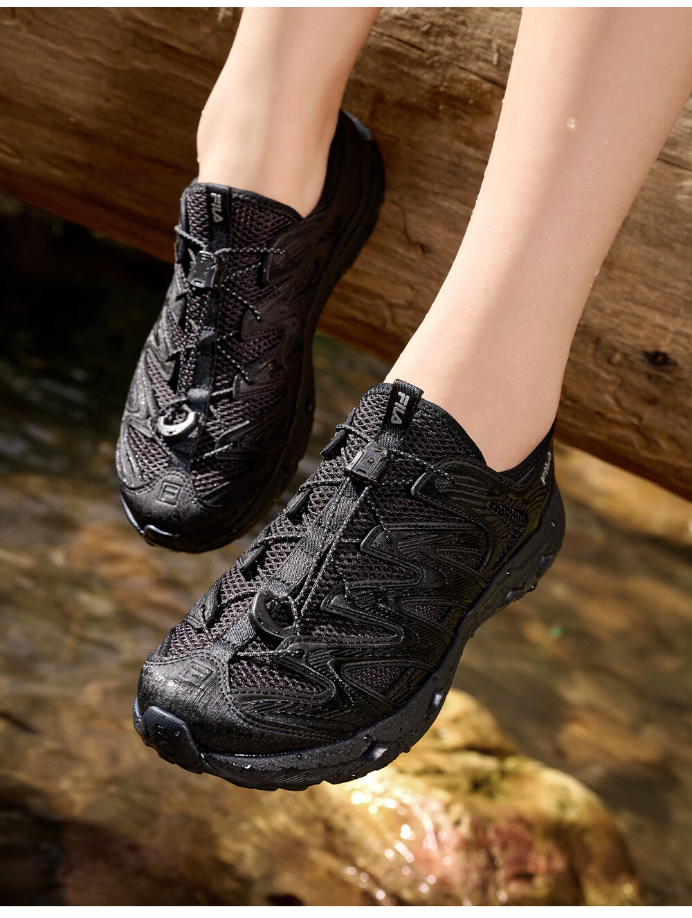 FILA Official WAVY 1+ Women's Wave Creek Sandals 2026 Summer Breathable Casual Shoes 3
