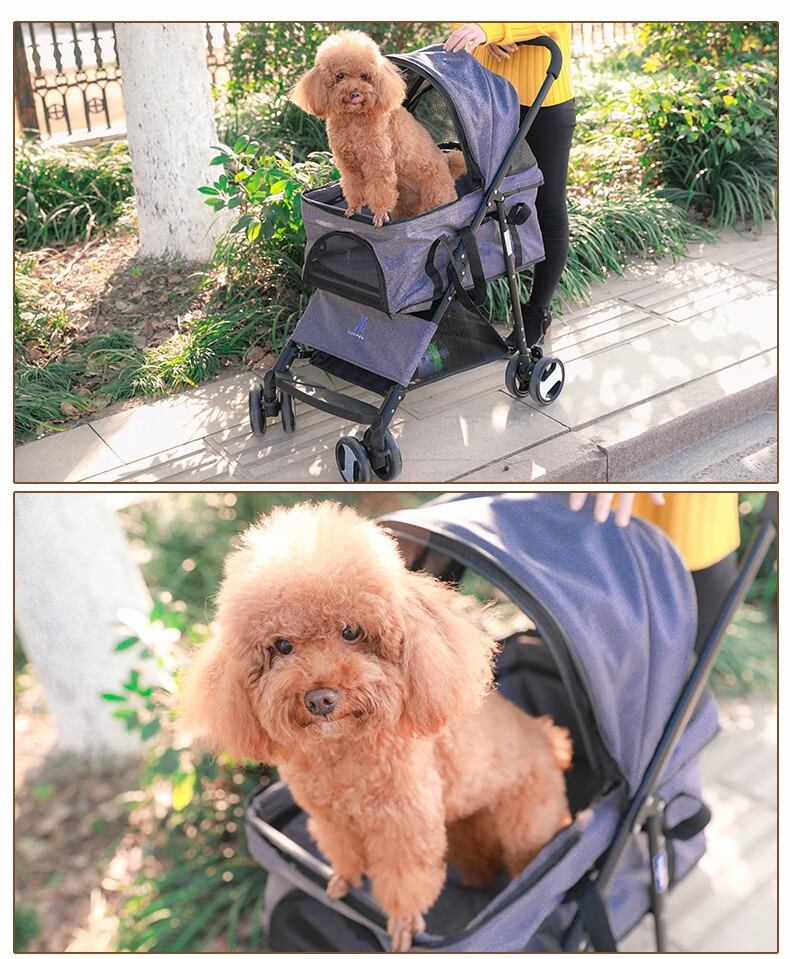 hoopet猫推车宠物猫布偶折耳英短外出轻便宠物推车猫咪折叠拉车婴儿车