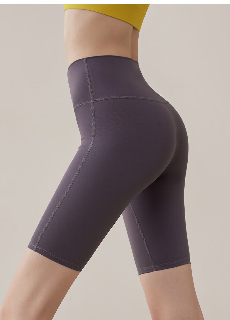 Youyou Yoga Pants Summer Women's Sports Yoga Wear Bare Feeling Pilates Fitness Shorts J20214XDY Gray L 16