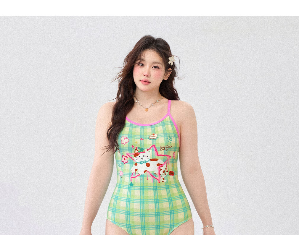 Agliondy Plus Size Beach Vacation Style One-Piece Swimsuit for Women Sexy Skirted One-Piece Swimsuit Spring Green; L 10