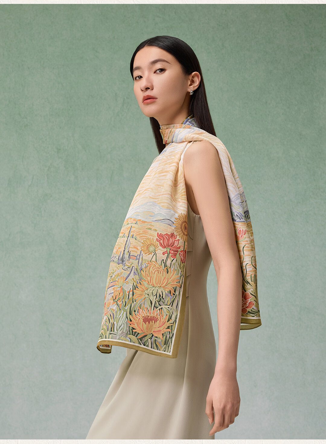 Shanghai Story Spring New 100% Mulberry Silk Scarf Genuine Silk Shawl Birthday Gift for Mom and Girlfriend Women's Silk Scarf Wrap 7