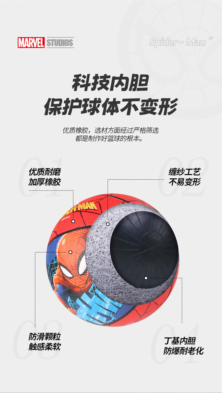 Disney Toy Ball Children's Size 5 Youth Boys Gift Rubber Basketball - Spider-Man Series 3