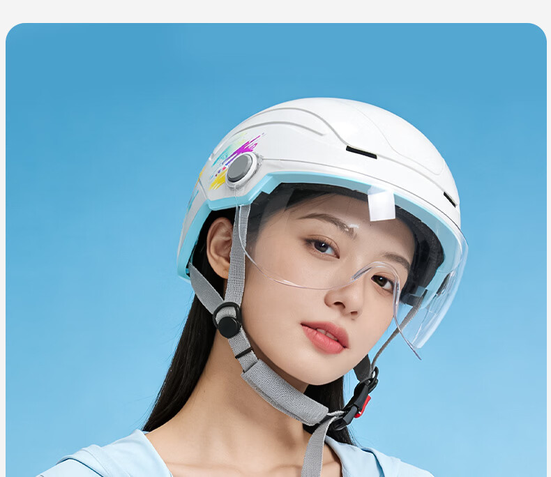 AD New National Standard Class A 3C Certified Electric Vehicle Helmet for Men and Women Summer Lightweight Safety Cap Four-Season Universal Motorcycle Half Helmet Ultra-Light Integrated Molding 212 Pi 32