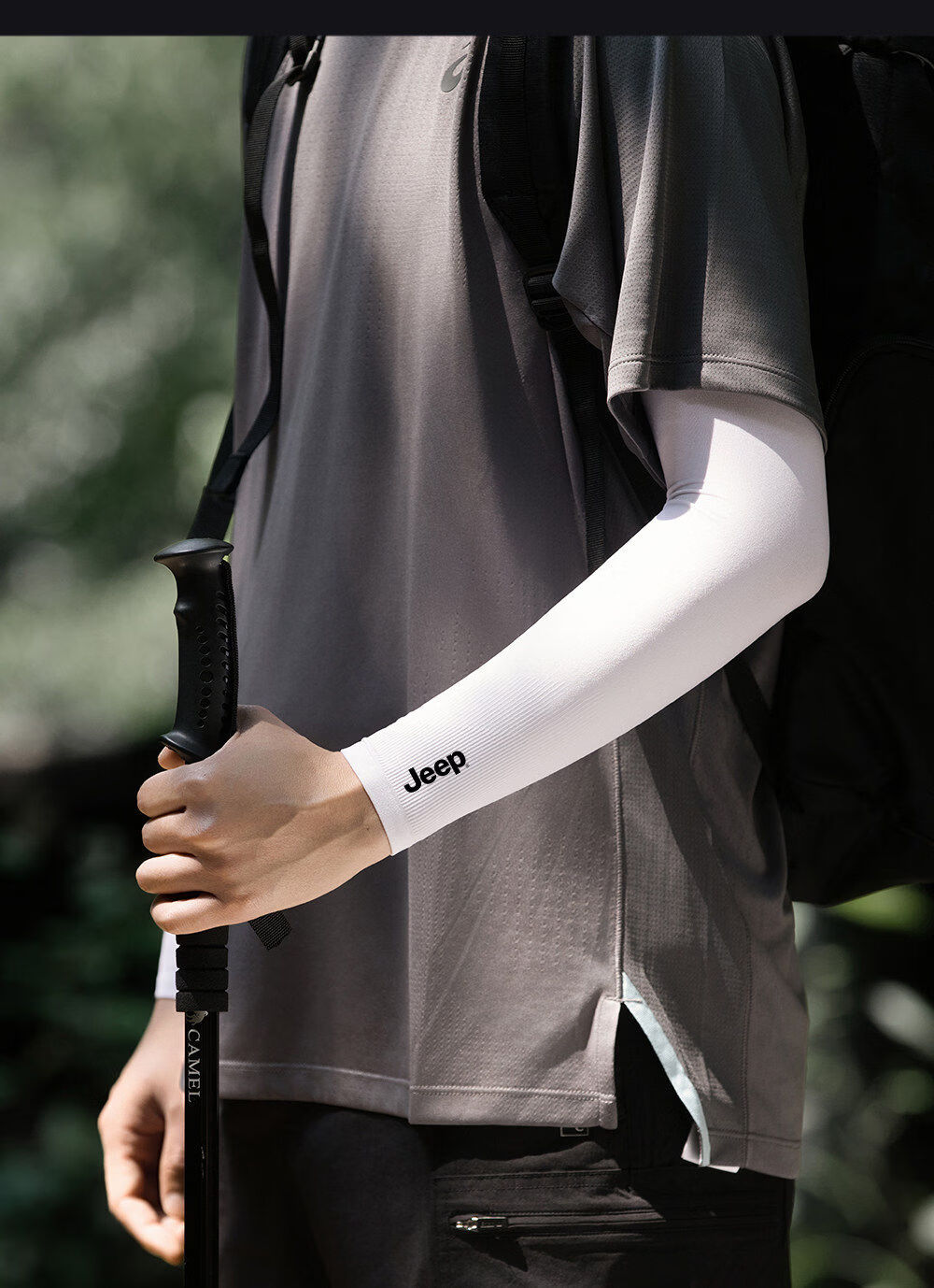 JEEP Men's Summer Outdoor Sports Fishing UV Protection Lightweight Breathable Sun Protection Arm Sleeves 15