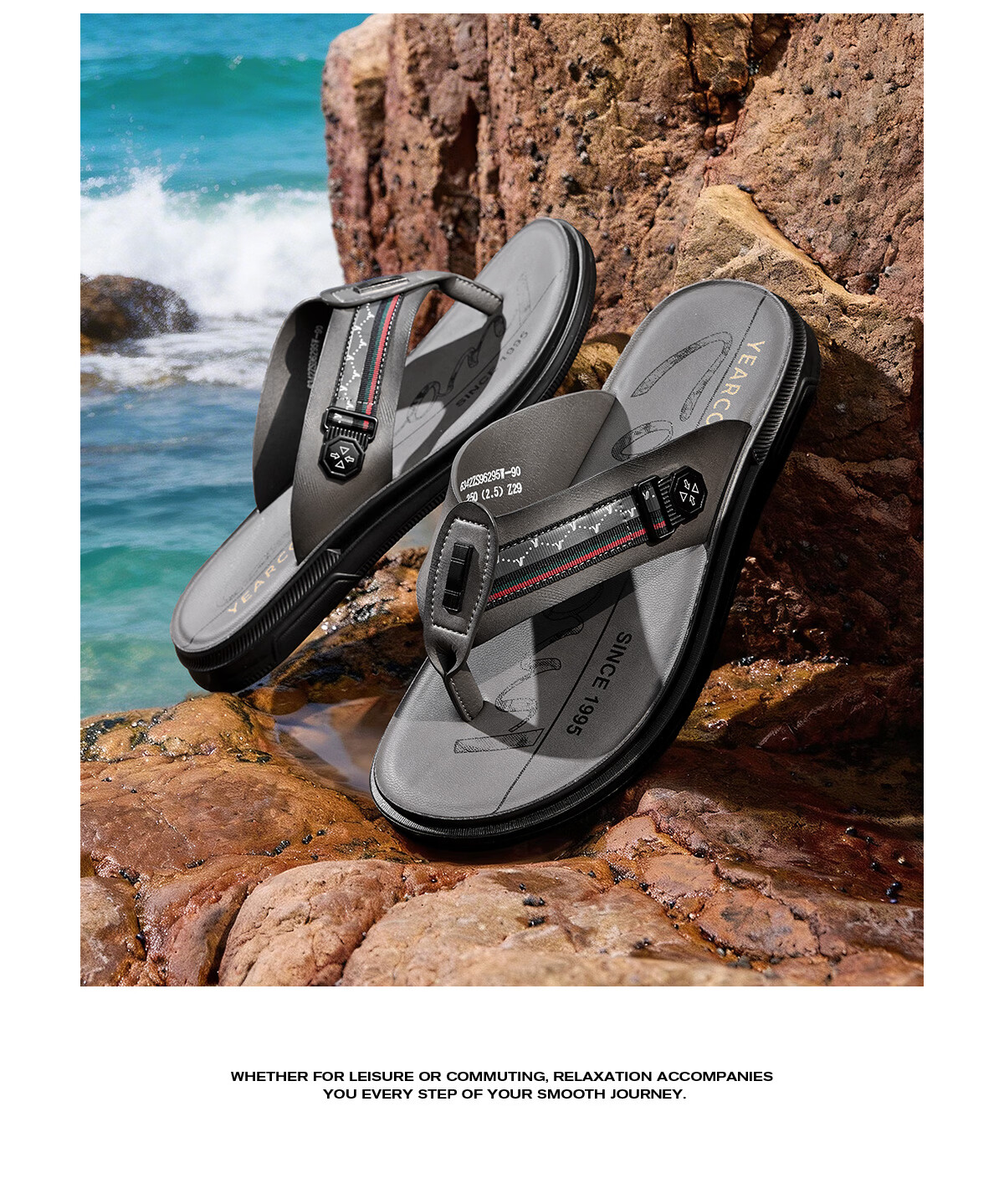 Eierkang Men's Fashion Casual Flip Flop Sandals 96295W Black Size 42 3