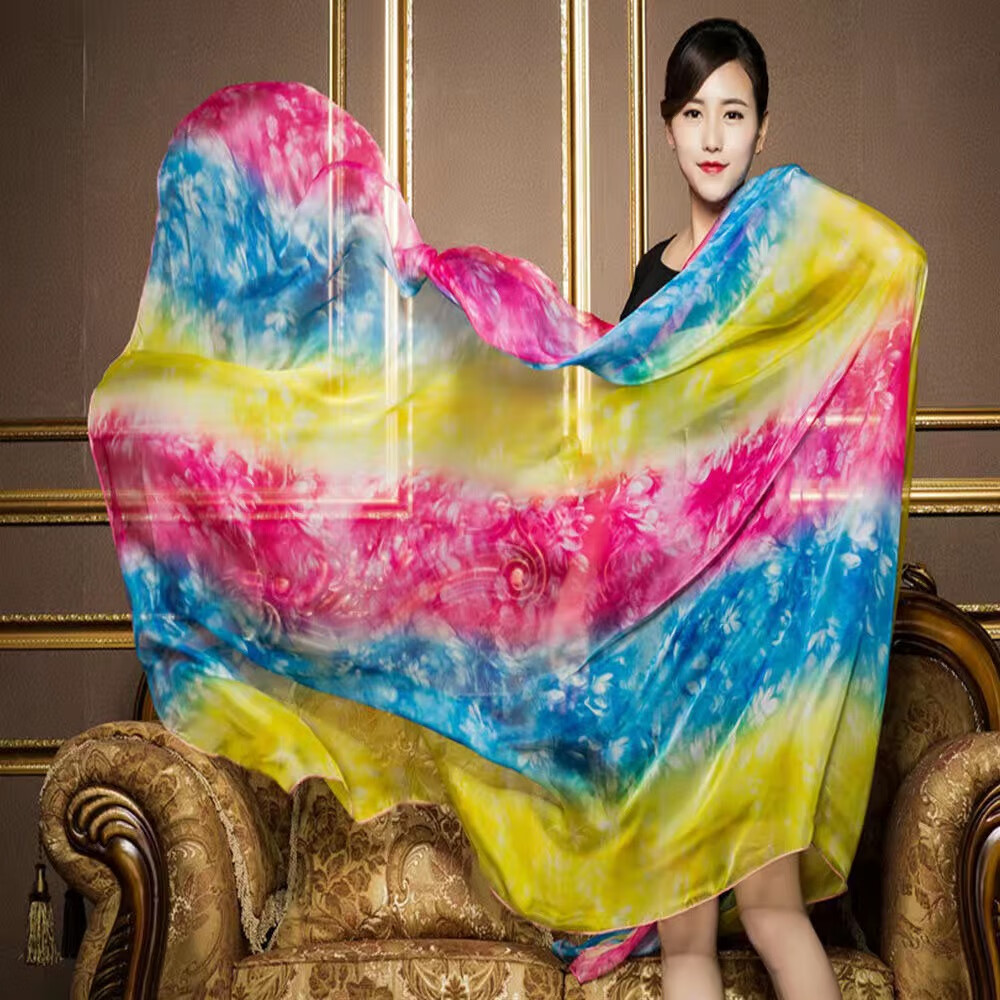 萌阅3米长款百搭长丝巾披肩女夏季防晒超大纱巾薄款夏天海边披风沙滩