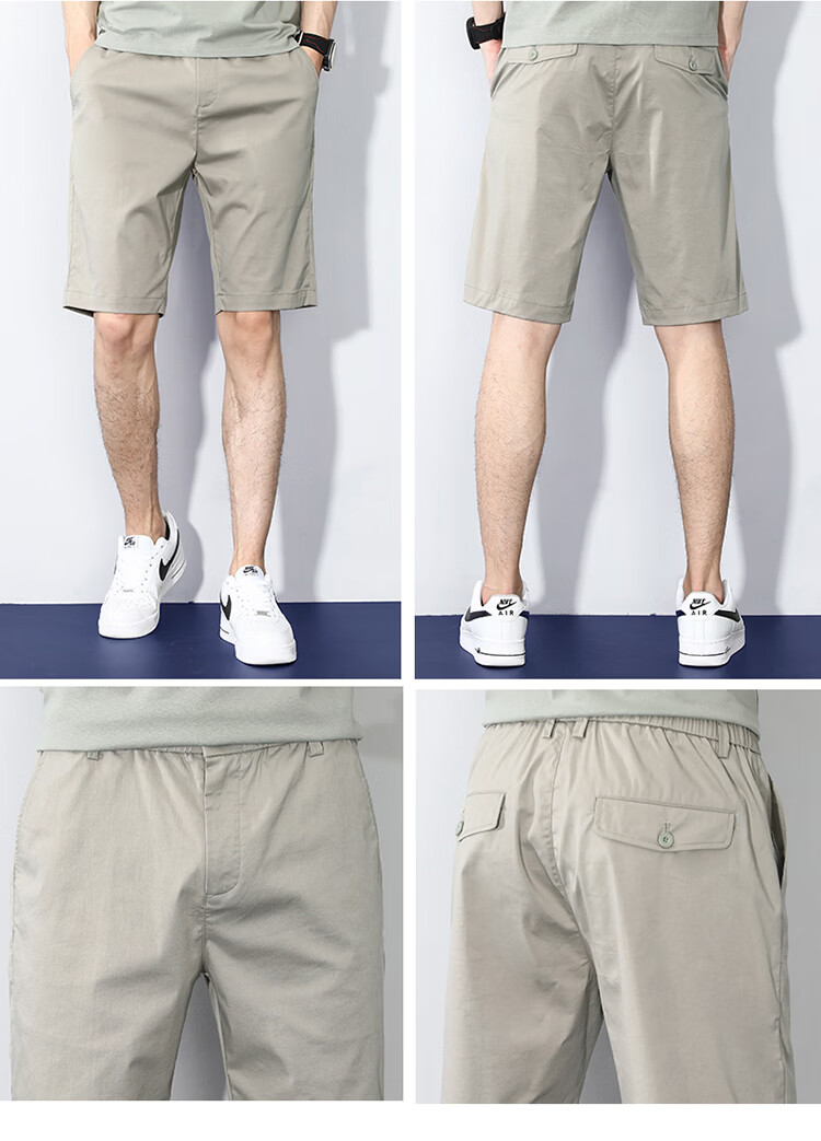 Hodo Men's Summer Cotton Comfortable Multi-Pocket Cargo Shorts Skin-Friendly Sports Five-Point Pants 15