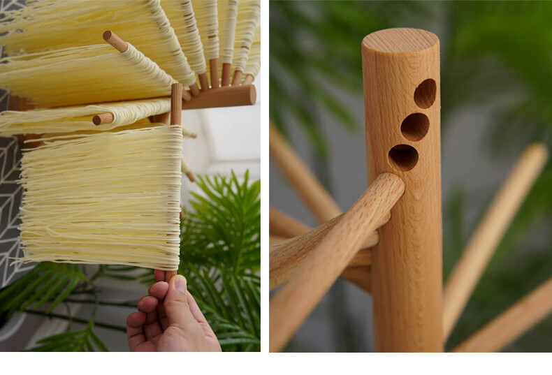 楠研 家用醒面晾面架榉木制挂面架晒干面条凉面架挂面条架子厨房小