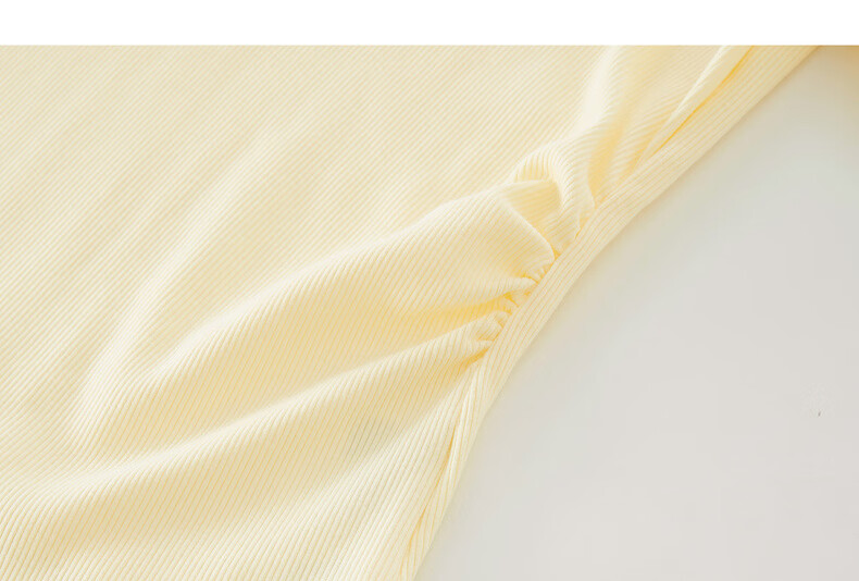 Sllsky Yellow Bow Tie V-Neck Short Sleeve T-Shirt Summer Women's Stylish Waist-Cinching Top 22