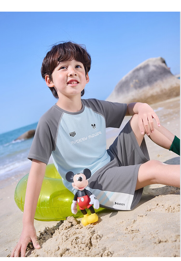 Disney Kids Summer Outfit 2026 New Outdoor Sports Casual Set Purple Tie-Dye Size 110 24