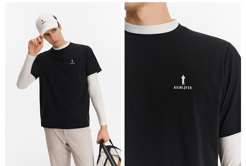 Biyinlefen Golf [Sun Protection Quick-Dry] 2026 Spring Summer New Men's Crew Neck Sports Comfortable Moisture-Wicking Breathable Stretch Short Sleeve T-Shirt 12