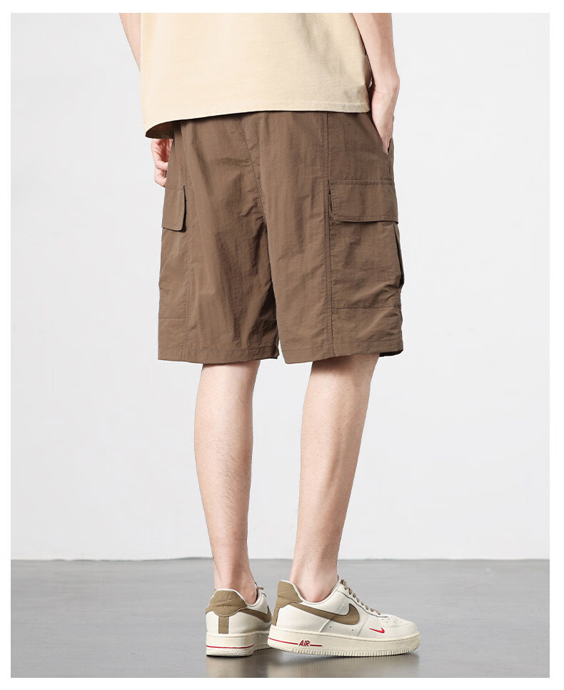 PLAYBOY Men's American Style Summer Thin Cargo Shorts 2026 New Ice Silk Quick-Dry Casual Mid-Length Pants 14