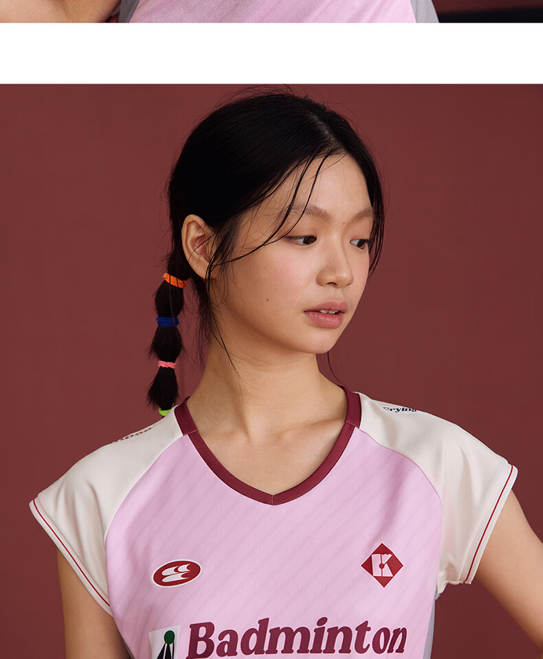 KUMPOO (KUMPOU) Badminton Shirt for Women, Short-Sleeved Quick-Dry Sports Jersey, Collaboration with Crying Center, Competition Uniform ACT261608-Blue 2XL 37