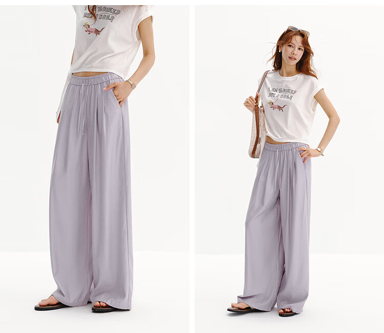 Semir Casual Pants Women Summer Pleated Loose Textured Wide-Leg Pants 2026 Milk Puff Pants 101326127018A 8