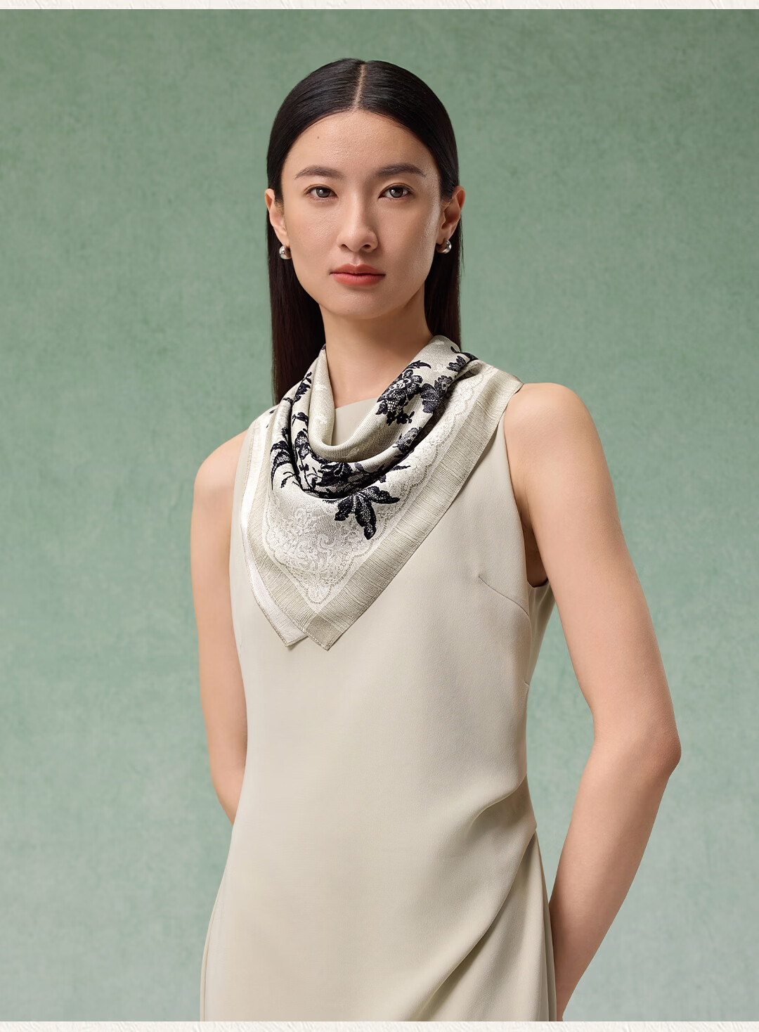 Shanghai Story 100% Mulberry Silk Double Crepe Square Scarf New Arrival Birthday Gift for Mom and Girlfriend Women's Shawl 12
