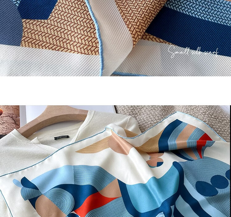 Lagur Qingfeng Zilai - Artistic War Horse Double-Sided Twill Satin 100% Mulberry Silk Square Scarf for Women Artistic War Horse 23