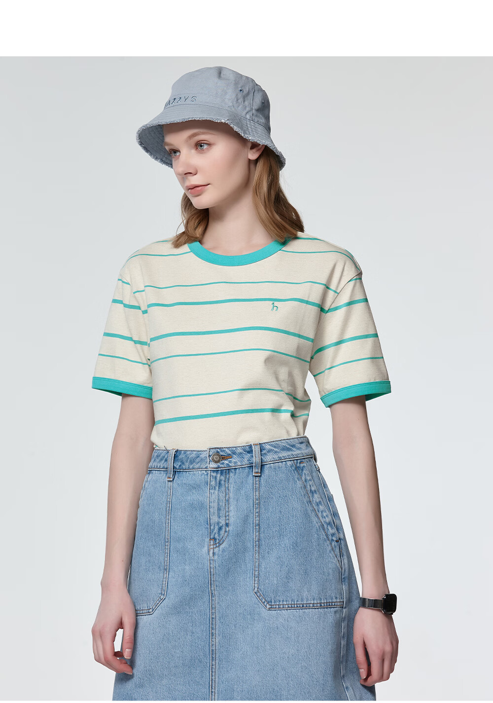 HAZZYS Women's Summer Striped Casual Loose T-Shirt ASTSE0CBE70 11